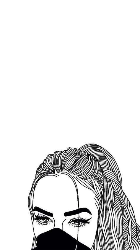 OUTLINED DRAWINGS, Girl Drawing Tumblr HD phone wallpaper | Pxfuel