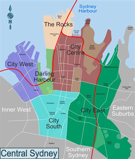 Sydney neighborhood map - Map of sydney neighborhoods (Australia)