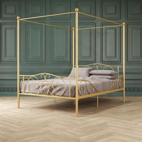 DHP Canopy Metal Bed, Full Size Frame, Gold - Walmart.com - Walmart.com