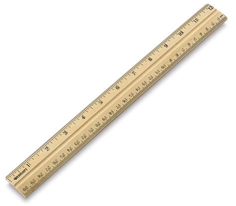 Westcott Wood Ruler Measuring Metric and 1/16" Scale - BLICK art materials