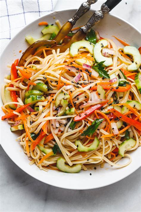 Asian Noodle Salad Recipe with the Best Ever Ginger Vinaigrette – Asian ...