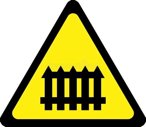 Warning Sign with Level Crossing Stock Illustration - Illustration of rail, triangle: 129359256