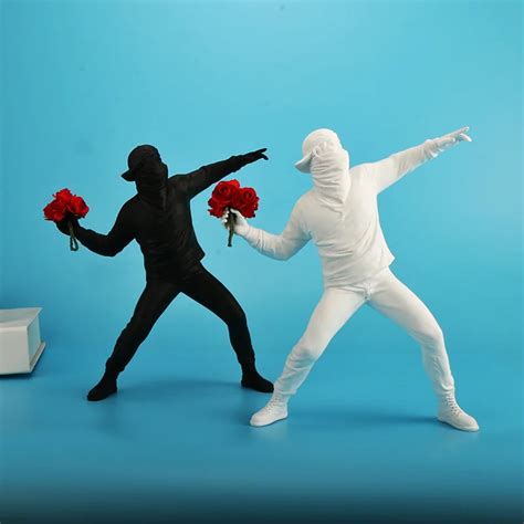 Flower Thrower from Banksy Graffiti Resin Statues Sculpture • CanvasPaintArt