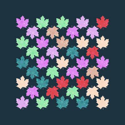 Fall Leaf Vector Illustration Seamless Pattern Hand Drawn Colorful Design Stock Illustration ...