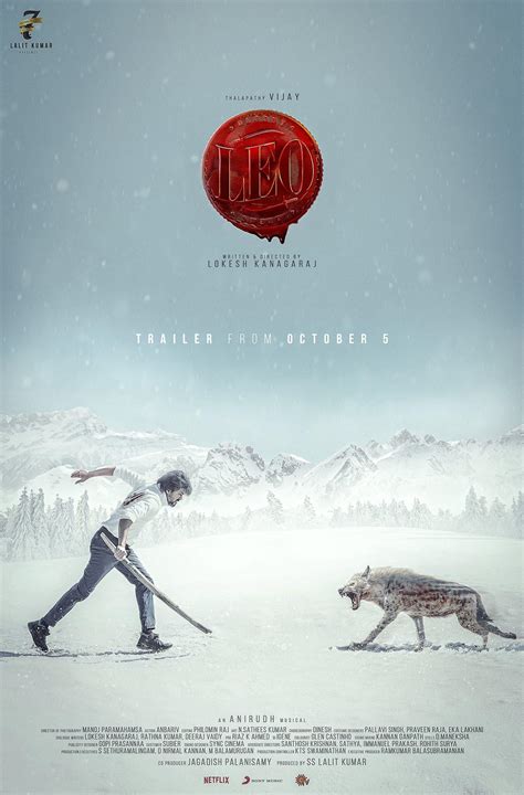 Leo: Trailer release date out for the Vijay starrer Tamil Movie, Music Reviews and News