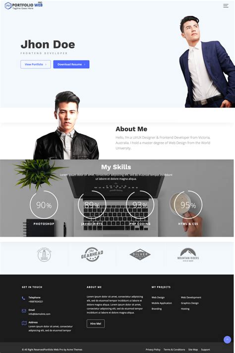 Portfolio Web Pro: Multipurpose Premium Portfolio WordPress Theme | Portfolio, Premium wordpress ...