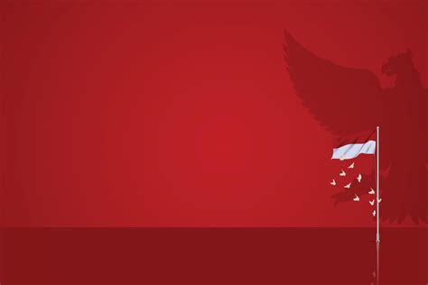 Indonesia Celebrate Day Background Template Vector Red with Small Flag Icon Realistic and Garuda ...