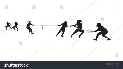 Young Females Pulling Rope Tug War Stock Vector (Royalty Free) 443410753 | Shutterstock