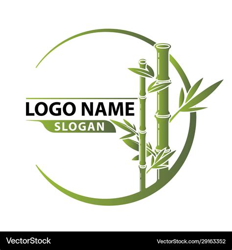 Bamboo logo template Royalty Free Vector Image