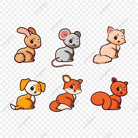 Happy Animal Cartoon Vector Design Images, Animal Cartoon, Rabbit, Mouse, Cat PNG Image For Free ...