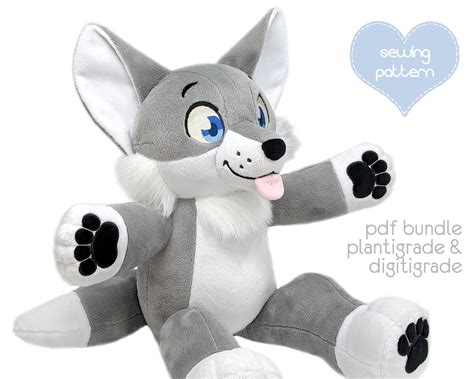 Plush Sewing Pattern PDF Furry Anthro Floppy 20in Plushie - Etsy