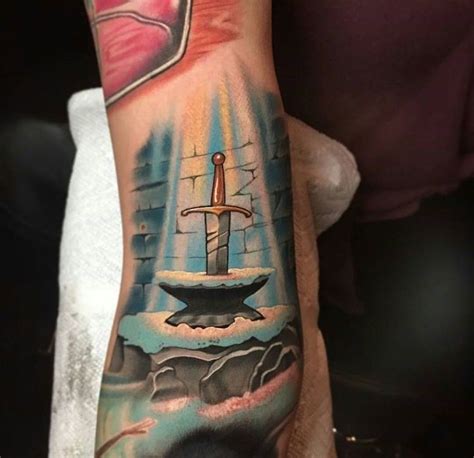 Excalibur Sword In The Stone Tattoo - Tribal Celtic Sword Tattoo ...