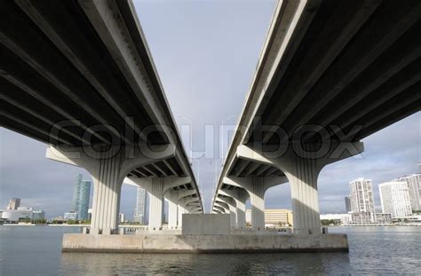 Bridge over the Biscayne Bay, Miami ... | Stock image | Colourbox