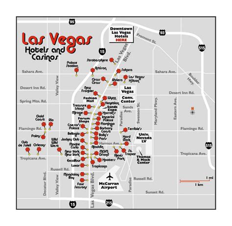 Map of Las Vegas hotels and casinos | Las Vegas | Nevada state | USA | Maps of the USA | Maps ...