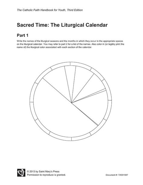 Liturgical Calendar Coloring Page - AWEDLI