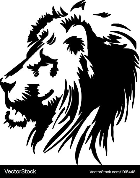 Lion head stencil Royalty Free Vector Image - VectorStock