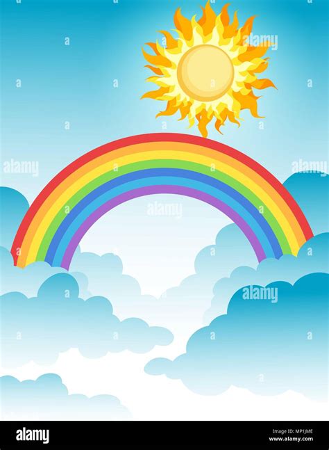 A Beautiful Rainbow Over the Sky illustration Stock Vector Image & Art ...