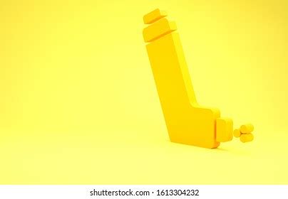 Yellow Inhaler Icon Isolated On Yellow Stock Illustration 1613304232 ...