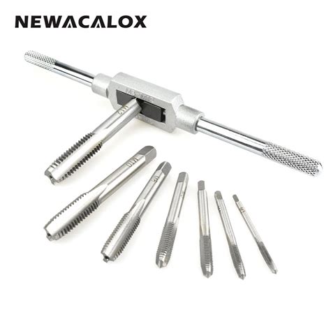 NEWACALOX M3 M12 Tap Wrench & High speed steel 8 in 1 Tap Tool Set DIY Hand Tool Kit-in Tap ...