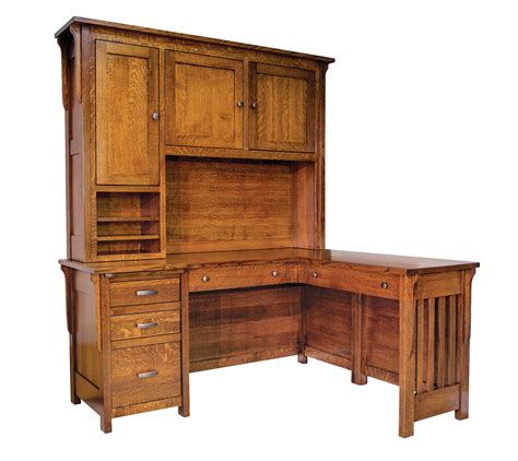 Boston Corner Desk and Hutch | Custom Amish Furniture