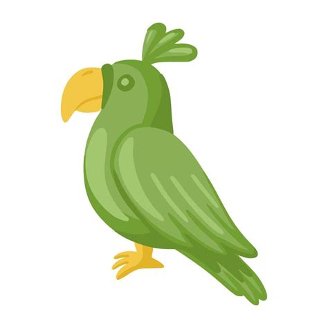 Green parrot isolated isolated on white background. 5609864 Vector Art at Vecteezy