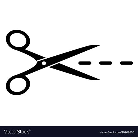 Isolated scissors with dotted line Royalty Free Vector Image