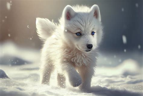 Cute Baby Arctic Wolf