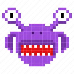 8-bit, alien, cartoon, game, invaders, monster, pixel art icon - Download on Iconfinder