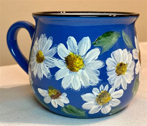 Hand Painted Mug, Ceramic Coffee Mug , Wild Flowers Cup, Coffee Mug, Tea Mug , Summer , Spring ...