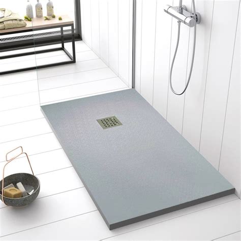 China Customizable Grey Resin Shower Tray Base Rectangular Stone Shower Pan Manufacturer and ...