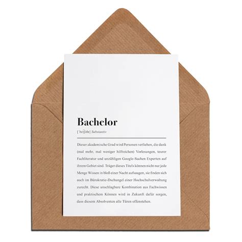 Bachelor Definition: Karte mit Umschlag : Amazon.de: Handmade-Produkte