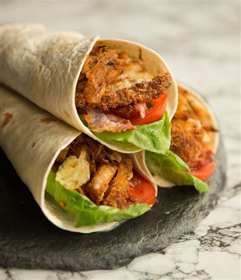 The Chicken in these wraps are coated in a Crispy Breadcrumb and ...