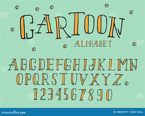 Cute Alphabet Letters Font and Number. Classic Cartoon Lettering ...