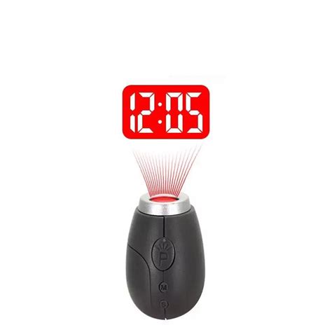 Mini Portable LED Projection Clock with Key Chain Digital&Analog ...