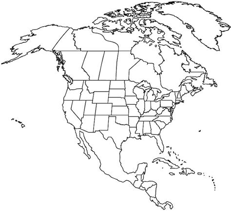 Blank Outline Map Of North America - Europe Mountains Map