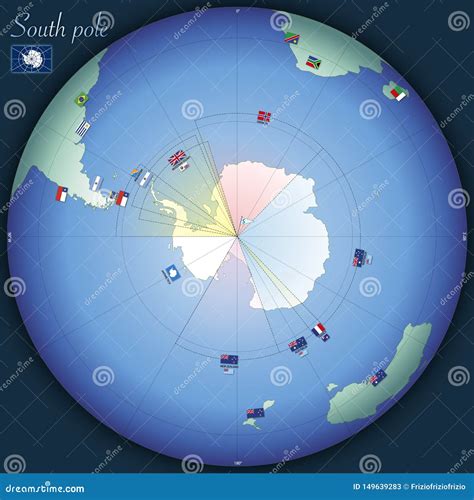 Antarctic South Pole Map Antarctica Land Cartoon Vector | CartoonDealer.com #95272103