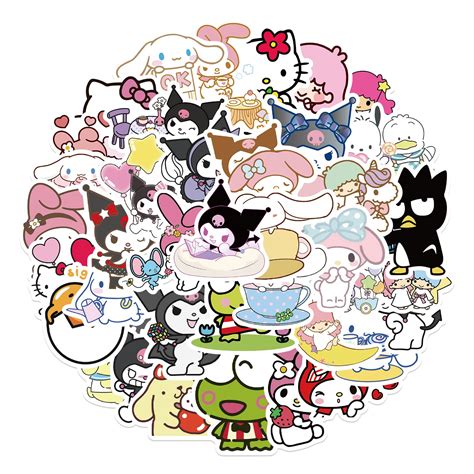 Buy 50Pcs Cute Stickers Pack MyMelody&Kuromi Stickers Holle Kitty Stickers Cinnamoroll ...