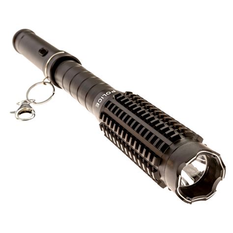 POLICE 1118 - MAX POWER Heavy Duty Metal Stun Gun Baton With LED Flashlight - Rechargeable