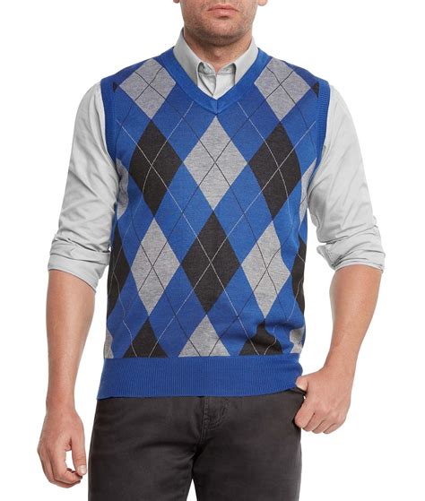 True Rock Men's Argyle V-Neck Sweater Vest (Royal/Blk/Gray, X-Large) - Walmart.com