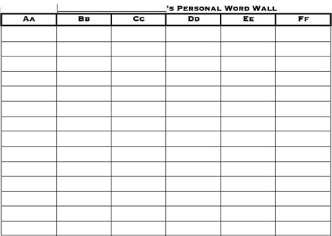 Blank Word Wall Template Free | Amazing Certificate Template Ideas