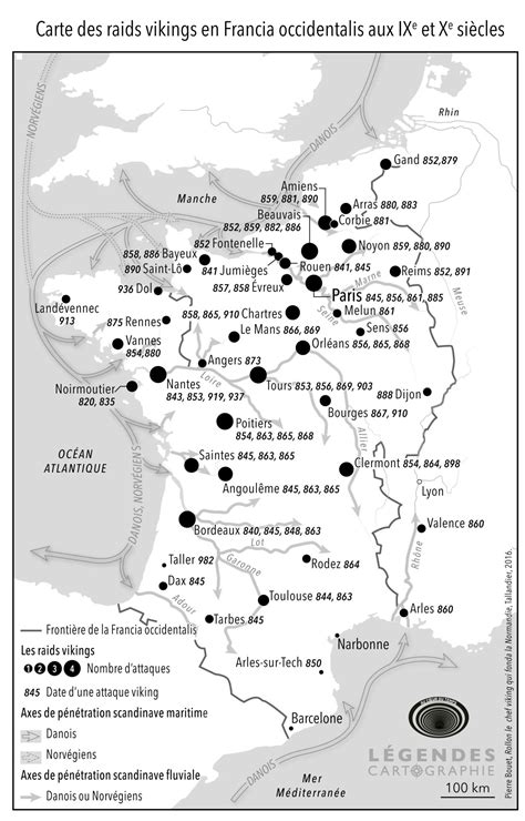 Viking raids in West Francia, 9th century. by... - Maps on the Web