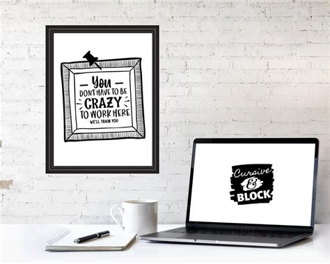 Printable Funny Office Wall Art Sign Quirky Sarcasm Work From | Etsy