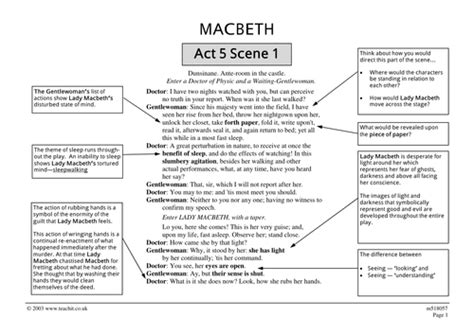 Macbeth Act 5 Scene 1 - Ofsted outstanding lesson by rosielevey - Teaching Resources - Tes