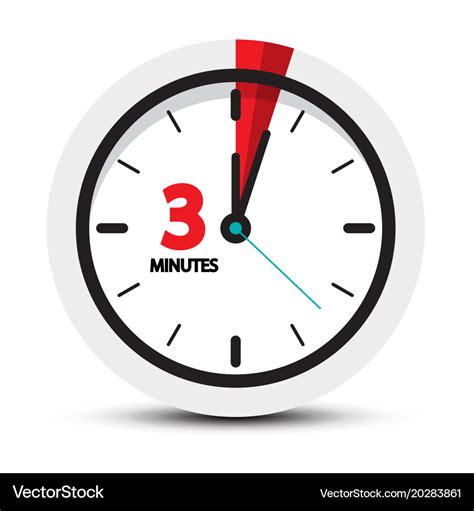 3 minutes icon clock face ith three minute symbol Vector Image