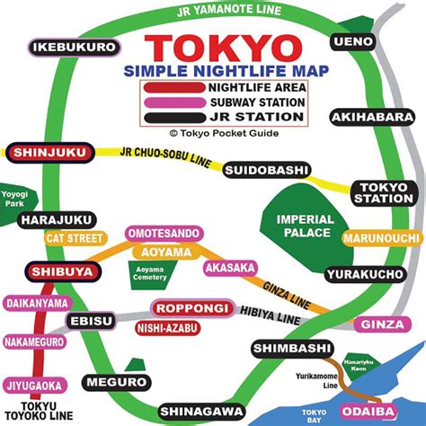 TOKYO POCKET GUIDE: Tokyo Nightlife Map in English / Bars, Nightclubs, and Live Music