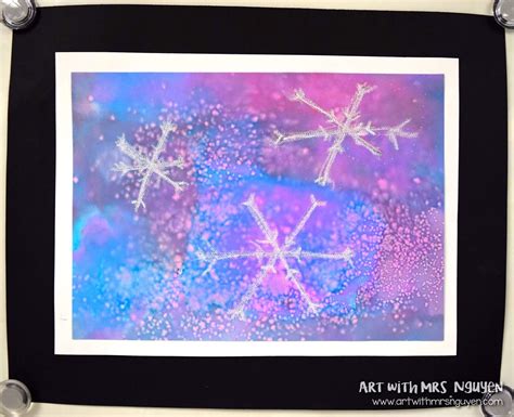 Watercolor Snowflake Paintings (3rd) | Art with Mrs. Nguyen