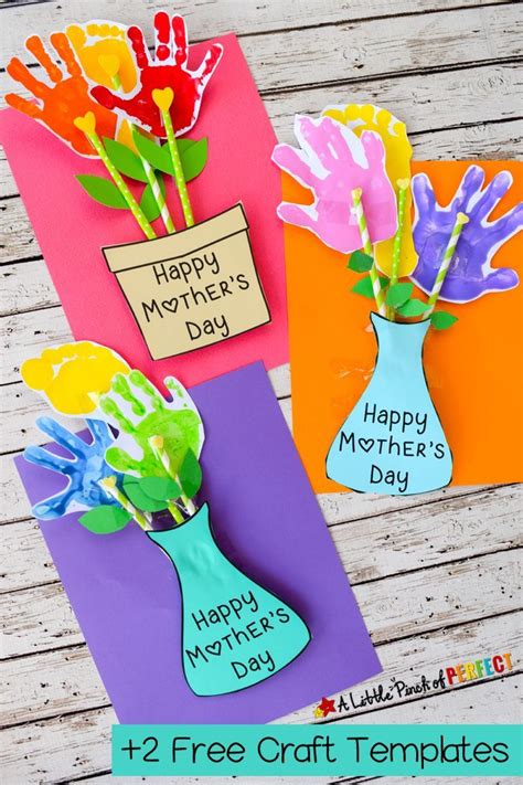 Adorable mother s day handprint flower craft and free template – Artofit