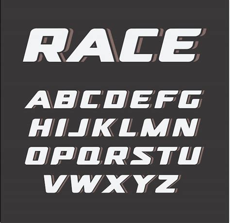 Premium Vector | Italic bold font, race letters set,