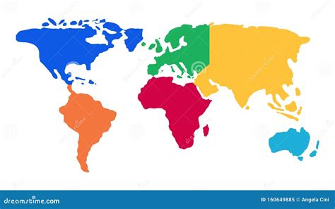 Continents World Map Colorful Vector Illustration | Images and Photos finder