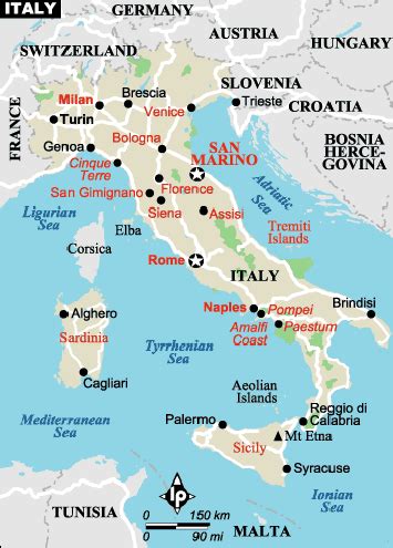 Italy map EUROPE - Country map of Italy